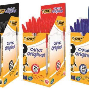 Bic Cristal original ballpoint pen medium black - box of 50 pens