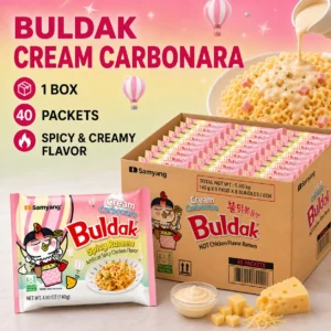 Buldak Cream Carbonara Hot Chicken Flavor Ramen, 40 Pack