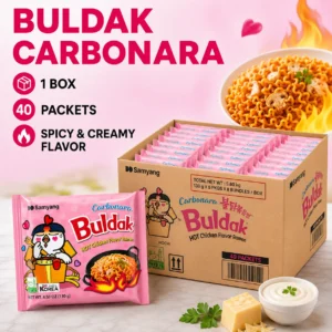 Samyang Buldak Carbonara Hot Chicken Flavor Ramen, 40 Pack