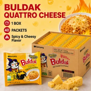 Buldak Quattro Cheese Hot Chicken Flavor Ramen, 40 Pack